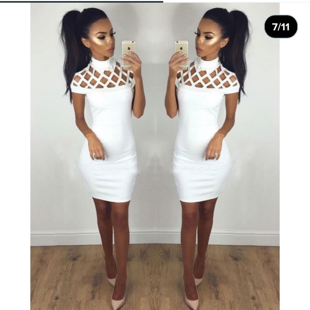 Women Bandage Bodycon Slim Short Sleeve Evening